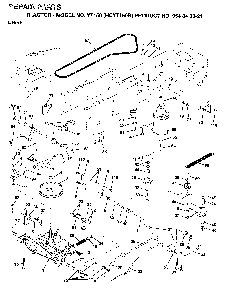 Drive Diagram and Parts List for YT150 (HCYT150B, 954840021)(1996-04) Husqvarna Lawn Tractor