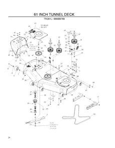 Mower Deck / Cutting Deck Diagram and Parts List for TRD61L (968999769)(2007-12) Husqvarna Lawn Tractor Accessories