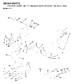 Mower Lift / Deck Lift Diagram and Parts List for YTH150 (954140007A, 954140007)(1997-01) Husqvarna Lawn Tractor