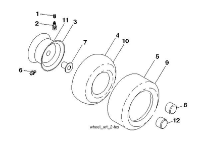 Wheels And Tires Diagram and Parts List for TS354XD-2019  Husqvarna Lawn Tractor