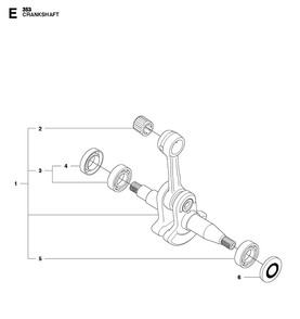 Crankshaft Diagram and Parts List for 353-353G 353E-tech-353G E-tech Husqvarna Chainsaw