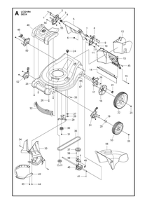 Mower Deck / Cutting Deck Diagram and Parts List for LC221RH2016-2019  Husqvarna Lawn Mower