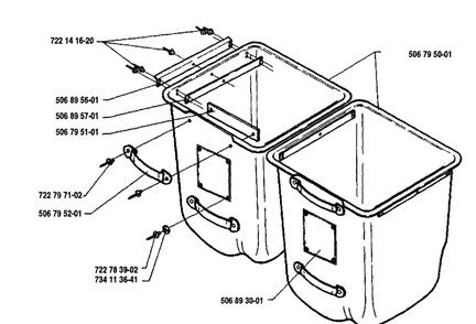 Container Diagram and Parts List for GC970 1991-12 Husqvarna Lawn Tractor Accessories