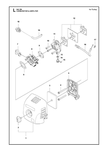 Carburetor And Air Filter 2 Diagram and Parts List for 543RB  Husqvarna Brush Cutter