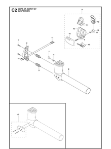 Suspension Diagram and Parts List for 545FXAT  Husqvarna Brush Cutter