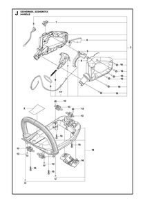 Handle And Controls Diagram and Parts List for 522HDR75X  Husqvarna Trimmer