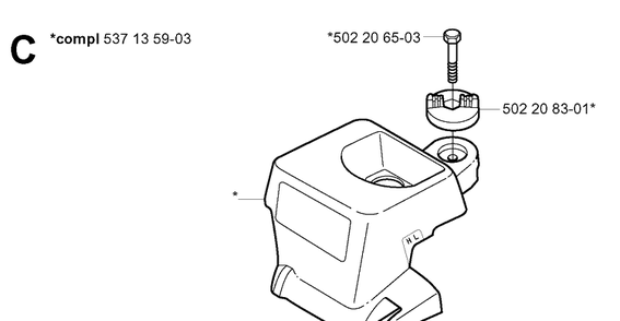 Air Filter Cover Diagram and Parts List for 339XP 20040100001-20051000000 Husqvarna Chainsaw