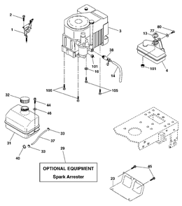 Engine Diagram and Parts List for LT1538 (954569776-D)(2003-01) Husqvarna Lawn Tractor