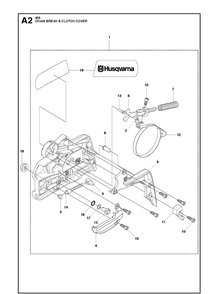 Chain Brake Clutch Cover 2 Diagram and Parts List for 435-435E 2011-05 Husqvarna Chainsaw
