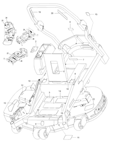 Decals Diagram and Parts List for MZ48 (96766590100)(2017-02) Husqvarna Lawn Mower