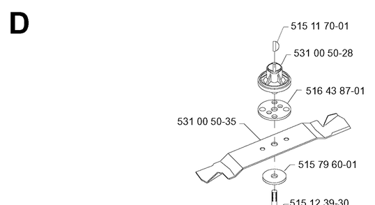 Cutting Equipment Diagram and Parts List for 46 ROYAL Husqvarna Lawn Mower