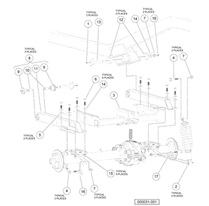 Rear Suspension (Standard) Diagram and Parts List for HUV4420G 2006-11 Husqvarna Lawn Tractor