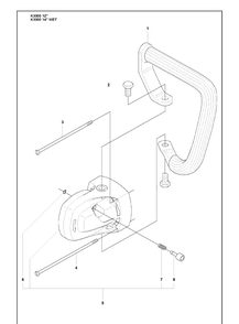 Gear Housing And Handle Diagram and Parts List for K3000 2009-03 Husqvarna Lawn Tractor Accessories