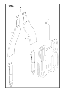 Harness Diagram and Parts List for 578BTF 20143600001-20183500000 Husqvarna Leaf Blower / Vacuum