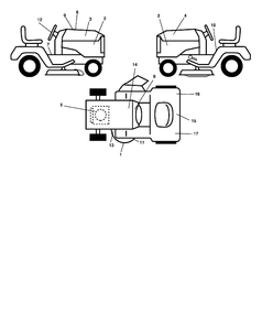 Decals Diagram and Parts List for YTH2448 (96015000101)(2005-01) Husqvarna Lawn Tractor