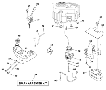 Engine Diagram and Parts List for 2754GLS (96043006600)(2009-04) Husqvarna Lawn Mower