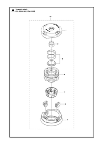 Trimmer Head Diagram and Parts List for R25  Husqvarna Trimmer