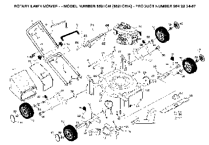 Product Complete Diagram and Parts List for 5521CMA (954223487)(2002-11) Husqvarna Lawn Mower