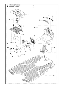 Charging Station Diagram and Parts List for 550 2018 Husqvarna Lawn Mower