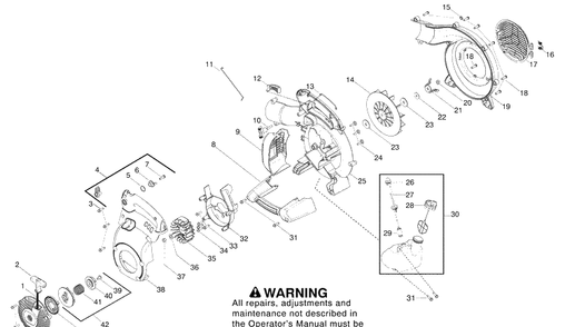 Repair Parts 3 Diagram and Parts List for 125BVX 2008-10 Husqvarna Leaf Blower / Vacuum