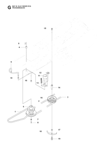 Transmission 2 Diagram and Parts List for R16 (965161601)(2007-06) Husqvarna Lawn Tractor