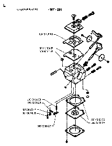 Carburetor Details Diagram and Parts List for 18H 19941400001-19953200000 Husqvarna Trimmer