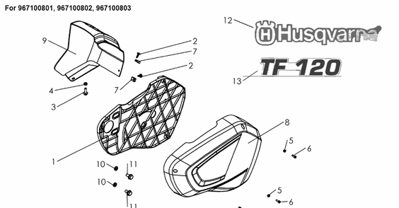Part Location Diagram of 590161201 Husqvarna Cover