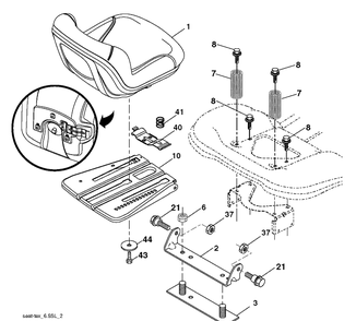 Seat Diagram and Parts List for YTH24K48 (96045003601)(2012-11) Husqvarna Lawn Tractor