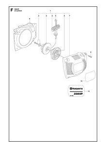 Starter Diagram and Parts List for 339XP 20100600001-Current Husqvarna Chainsaw