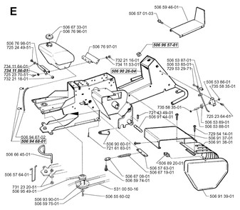 Chassis / Frame Diagram and Parts List for R850HST 1998-03 Husqvarna Lawn Tractor
