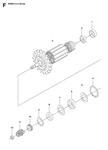 Armature Diagram and Parts List for K3000CUT-N-BREAK 2008-05 Husqvarna Circular Saw