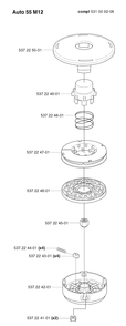 Trimmer Head 2 Diagram and Parts List for 20022200001-20031800000  Husqvarna Edger