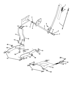Mower Lift Lever Diagram and Parts List for YTH2448 (96015000100)(2005-01) Husqvarna Lawn Tractor