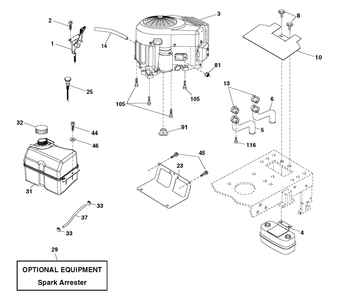 Engine Diagram and Parts List for CTH150-TWIN 2010-01 Husqvarna Lawn Tractor