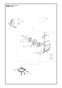 Starter 2 Diagram and Parts List for 326LX 20091800001 & Above Husqvarna Trimmer