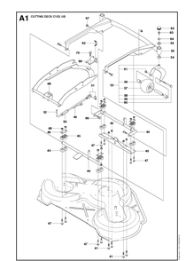 103cm Cutting Deck 2 Diagram and Parts List for R220T (966785701)(2017) Husqvarna Lawn Mower