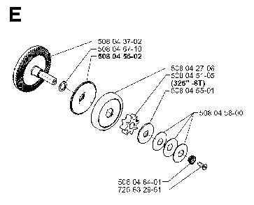 Clutch Diagram and Parts List for 16000 19984000001 Husqvarna Chainsaw