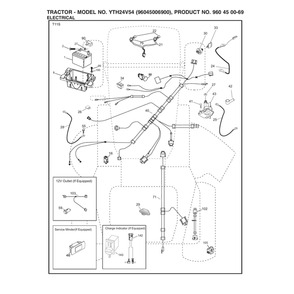 Electrical Diagram and Parts List for 96045006900  Husqvarna Lawn Tractor