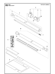 Tube And Shaft  2 Diagram and Parts List for 236R 20180500001-20200400000 Husqvarna Brush Cutter