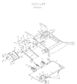Mower Lift / Deck Lift 2 Diagram and Parts List for BZE7234D (033600000 and Up)(2005-02) Husqvarna Lawn Mower