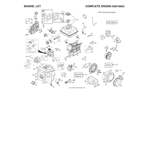 Engine, Lct Diagram and Parts List for 970528602  Husqvarna Snow Blower