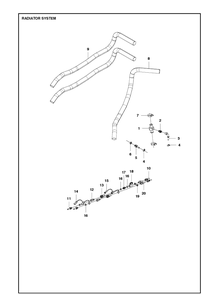 Radiator Diagram and Parts List for P525  Husqvarna Lawn Mower
