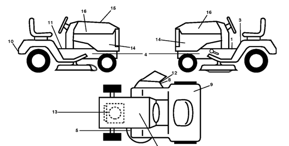Decals Diagram and Parts List for YTH2042TD (96041022000)(2010-12) Husqvarna Lawn Tractor