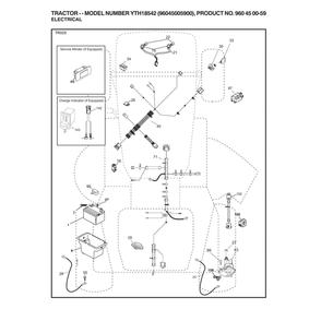 Electrical Diagram and Parts List for 96045005900  Husqvarna Lawn Tractor