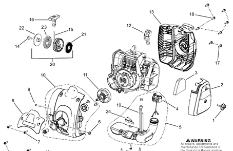 Housing Diagram and Parts List for 325R  Husqvarna Brush Cutter