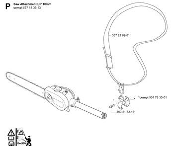 Attachments 4 Diagram and Parts List for 325P 20042300001-20062999999 Husqvarna Pole Saw