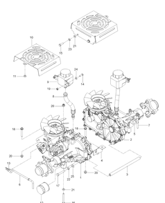 Hydraulic Pump - Motor Diagram and Parts List for MZ28ZTBF (96666370101)(2012-03) Husqvarna Lawn Mower