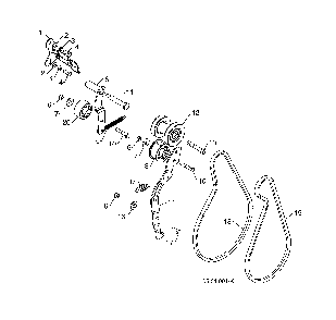 Engine pulley/drive & impeller belts Diagram and Parts List for 96193009603  Husqvarna Snow Blower