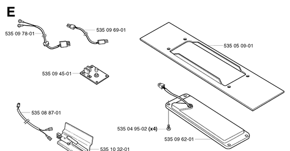 Battery And Electronics 4 Diagram and Parts List for G1 1998-2003 Husqvarna Lawn Mower