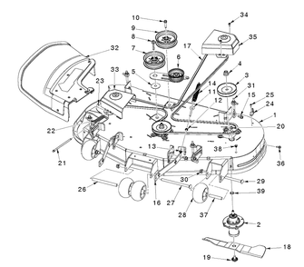 Mower Deck / Cutting Deck Diagram and Parts List for MZ48 (97045570100)(2020-01) Husqvarna Lawn Mower